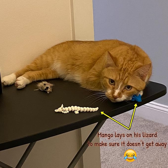 Pineapple Lizard Cat Wand Attachment, Cat Toy Refill for Interactive Wand Teasers, Indoor Kitten and Cat Toys 3D Printed (Green)