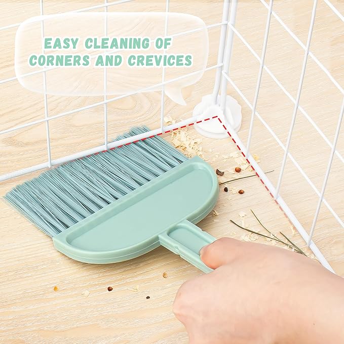 Cage Cleaner for Guinea Pigs Mini Dustpan and Brush Set for Chinchilla/Hamster/Bunny Small Animals Waste Cleaning Tool Kit