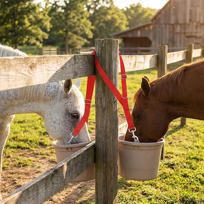 4Pcs Horse Bucket Strap Hangers Adjustable Nylon Straps Hanging Feed Tack for Hay Nets Water Buckets Horse Suppliers