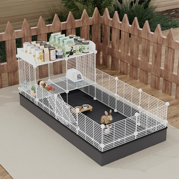 STILLCOVE Large Guinea Pig Cages Indoor: Small Animal Pet Playpen Metal Fence Yard with Waterproof Mat for Hamster Rabbit Bunny Ferret Rat Chinchilla Hedgehog
