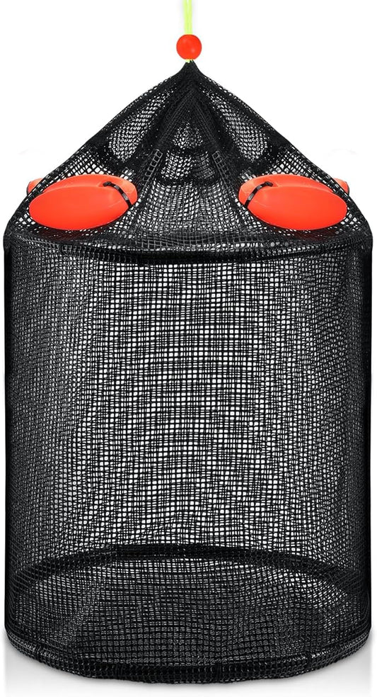 Extra Large Foldable Floating Fishing Basket for Live Caught Fish, Floatable Fishing Net Basket, Heavy Duty Coated Portable Fish Basket