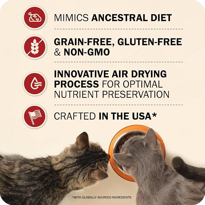 Redbarn Air Dried Powerfood for Cats with Real Chicken – Made in USA High Protein, Grain-Free Dry Cat Kitten Food Full Meal or Topper for Picky Eaters Supports Energy & Healthy Skin Coat – 2.5oz Trial