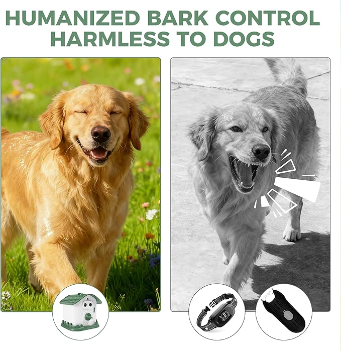 Adjustable Ultrasonic Dog Bark Deterrent Device with Smart Detection | Waterproof, Long-Range Indoor Outdoor Use, Portable, Type-C Fast Charging