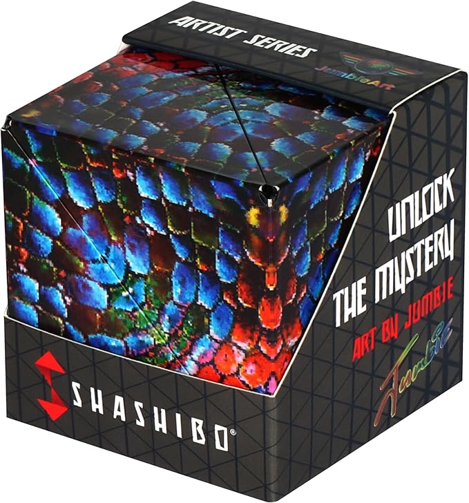 Shashibo Shape Shifting Box - Award-Winning STEM Fidget Toy with Ultra Strong Magnets - Puzzle Cube Transforms Into 100+ Shapes, Perfect Sensory Gift for Kids, Teens, and Adults (The Chameleon)