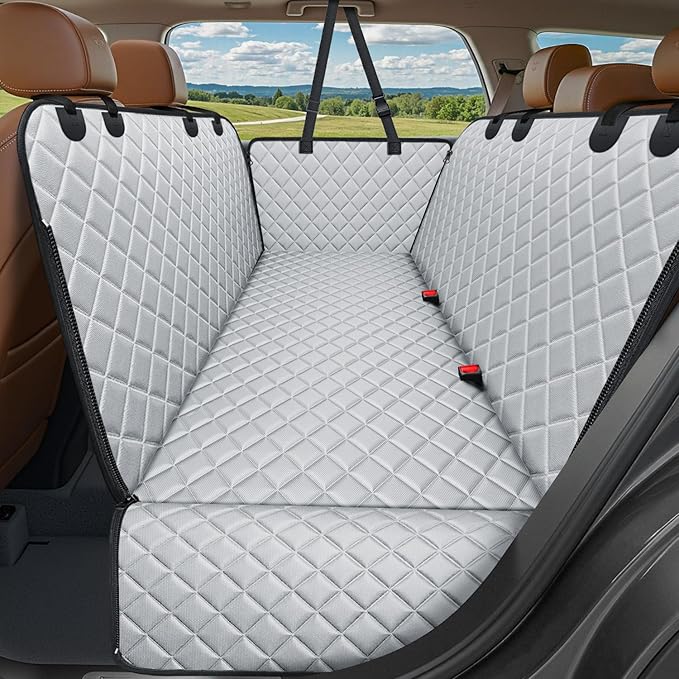 URPOWER Dog Car Seat Cover for Pets 100% Waterproof Seat Cover Hammock 600D Heavy Duty Scratch Proof Nonslip Durable Soft Back Seat Covers for Cars and SUVs