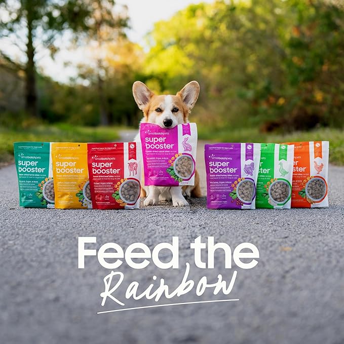smallbatch Freeze Dried Dog Treats, Superfood Food Topper Lamb Bites for Dogs & Cats, Probiotics, Organic Ingredients, High Protein, Grain Free Healthy Treat or Food Topper, Made in the USA, 7 oz Bag
