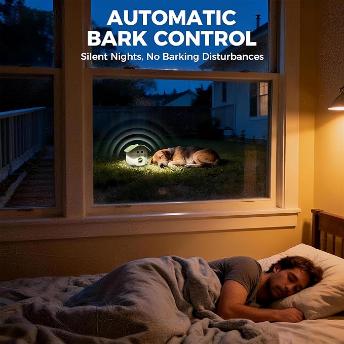 Adjustable Ultrasonic Dog Bark Deterrent Device with Smart Detection | Waterproof, Long-Range Indoor Outdoor Use, Portable, Type-C Fast Charging