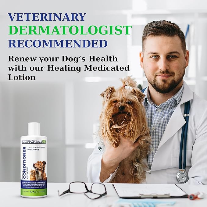 AtopiCream HC 1% Hydrocortisone Leave-On Conditioning Itch Relief Lotion for Dogs, Cats and Horses, 8 oz