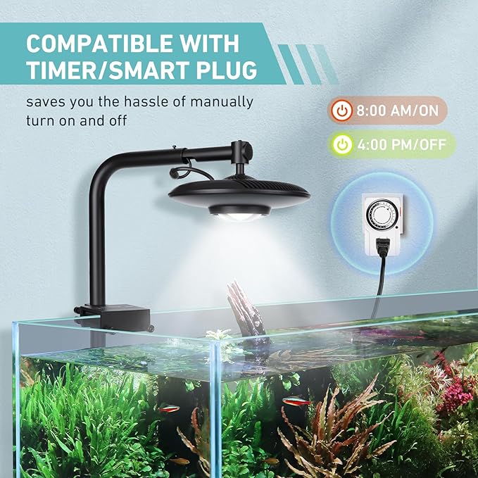 hygger 75W High PAR Aquarium LED Light, 5 Adjustable Brightness Full Spectrum Fish Tank Lamp & Stand Kit Ideal for Aquascaping Planted Tank Fish Display Shrimp Tank Paludarium