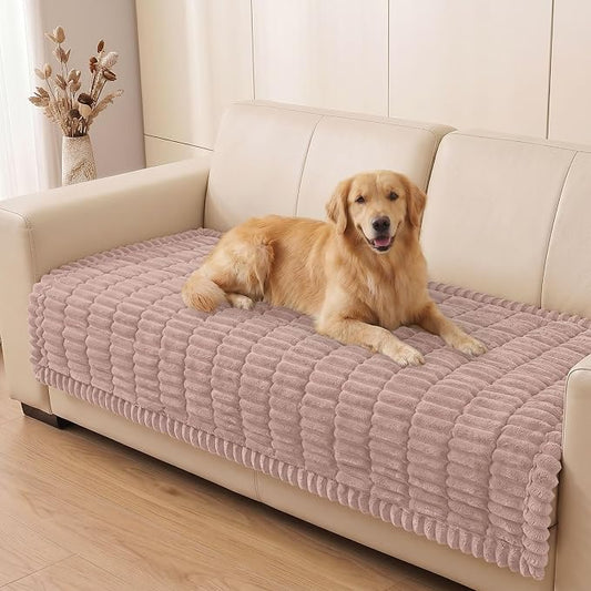 Smiry Couch Cover for Dogs, Non Slip Washable Sofa Protector for Pets, Soft Furniture Cover for Pet, Stylish Sofa Covers, Cozy Protect Against Fur, Dirt & Everyday Messes (Dusty Pink, 35.4" x 63")