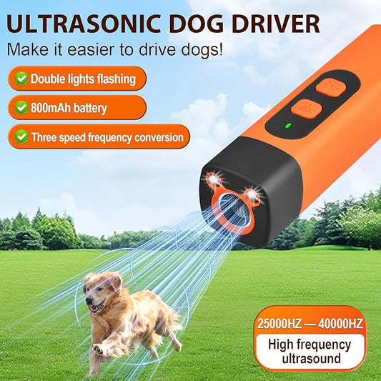 warmow Dog Bark Deterrent Devices, Rechargeable Anti Barking Device for Dogs, 3 Modes & LED Light Ultrasonic Dog Trainer Indoor Outdoor, Suitable for Training to Improve Bad Behavior (Orange)
