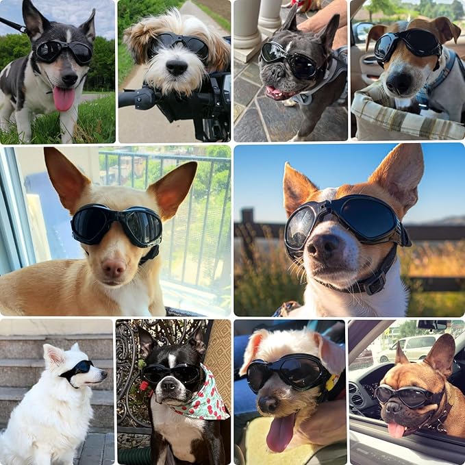 Dog Goggles Medium Breed, Dog Sunglasses for Medium Dogs Eye Protection Windproof, Black
