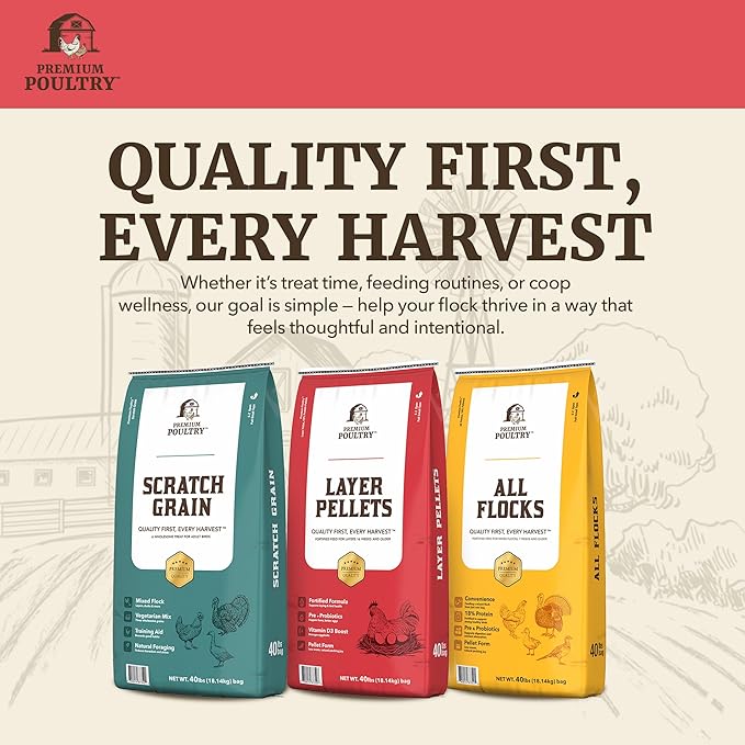 Layer Pellet Chicken Feed, 16% Protein Poultry Feed for Laying Hens, Supports Egg Production, Strong Eggshells & Calcium Absorption with Vitamin D3, Made in USA, 40 lbs