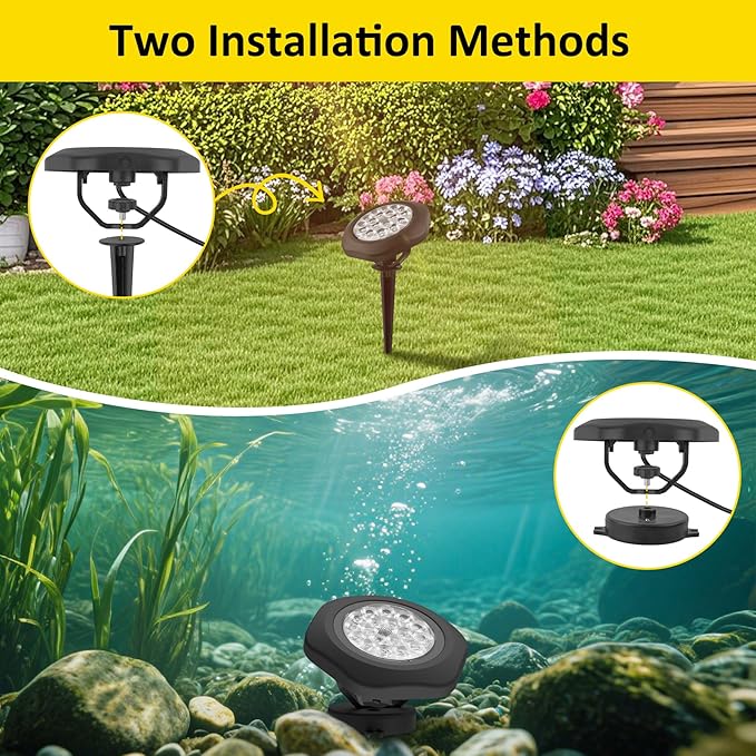 T-SUN Color Changing Underwater Pond Lights, IP68 Waterproof Fountain Lights Dimmable Timer Submersible LED Landscape Spotlights for Outdoor Koi Fish Tank Aquarium Garden(Set of 5)