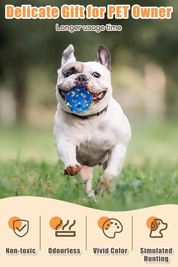 Moonorange 3.7'' Dog Balls for Dogs Aggressive Chewers Indestructible Tennis Durable Bouncy Interactive Dog Toy Balls for Fetch Game Floating Balls (White Large)