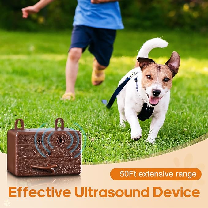 Anti Barking Device, Ultrasonic Anti Barking Device for Dogs with 3 Adjustable Levels, 50 FT Ultrasonic Dog Barking Control Device for Indoor Outdoor Bark Box Dog Barking Silencer