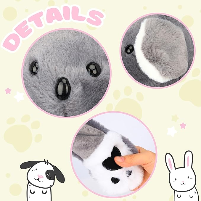 Bubblepompom Animal Hat with Ears Moving Jumping Pop Up Beating Hat Plush Holiday Cosplay Dress Up Funny Gift for Kids