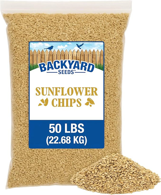 CountryMax Sunflower Chips Medium Sized - Shelled No Waste Bird Seed (50 Pounds)
