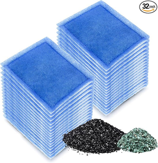 Aquarium 32 Pack Rite-Size C Filter Cartridges with Zeolite, Compatible with Penguin PRO Power Filters 275/375, Power Filters 200/350