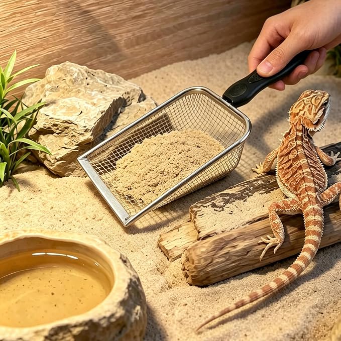 4 Pack Chicken Poop Scooper, 4" Metal Mesh Shovel | 2.0mm/2.8mm/3.8mm/5mm Holes, Chicken Coop Rake for Sand Litter, Suitable for Chickens, Cats, Rabbits, Hamsters & Reptiles