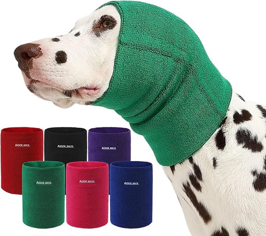 Dog & Cat Calming Hoodie – Soft Double-Layer Ear and Neck Cover for Anxiety Relief & Noise Protection, Elastic Pet Head Wrap for Grooming, Bath, Drying & Fireworks