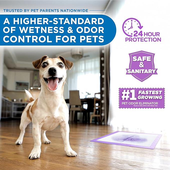 POOPH Puppy Pads 50 Count, 24x24 Inch Extra Large Dog Pee Pads, Disposable Training Pads with Odor Control & Leak-Proof Quick-Dry Backing for Puppies, Adult Dogs, Seniors & Housebound Pets