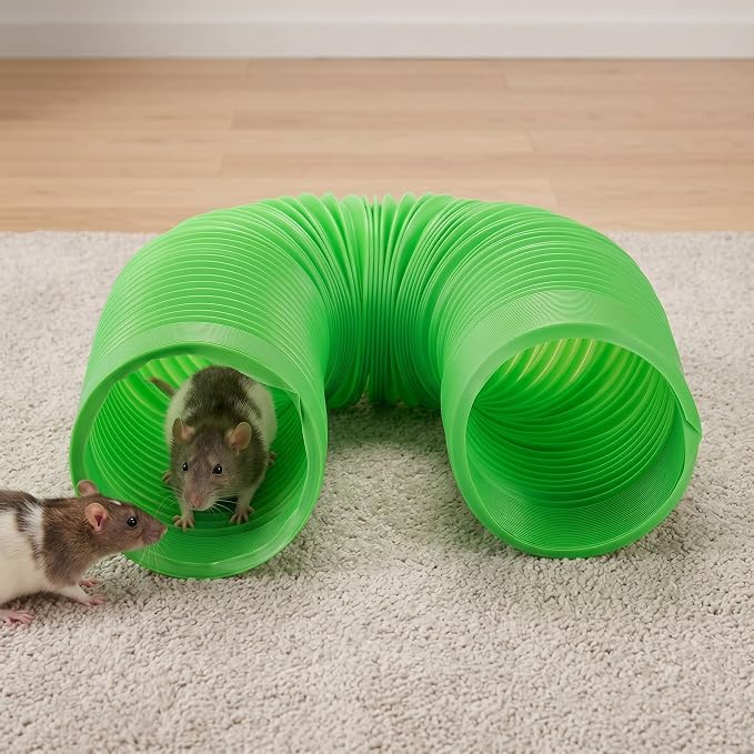 ZENFUN 3 Packs Hamster Fun Tunnels, Pet Mouse Plastic Tube, Collapsible Plastic Tunnel, Tube Pet Hideaway, Training Hideout Tunnels for Guinea Pigs, Chinchillas, Rats, Ferrets, Dwarf Rabbits