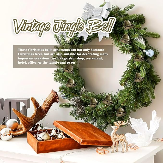 100 Pieces Vintage Bells Craft Bells Small Hanging Bells Ornaments for Wind Chimes Housebreaking Making Dog Potty Training Doorbell Wedding Decor (Bronze)