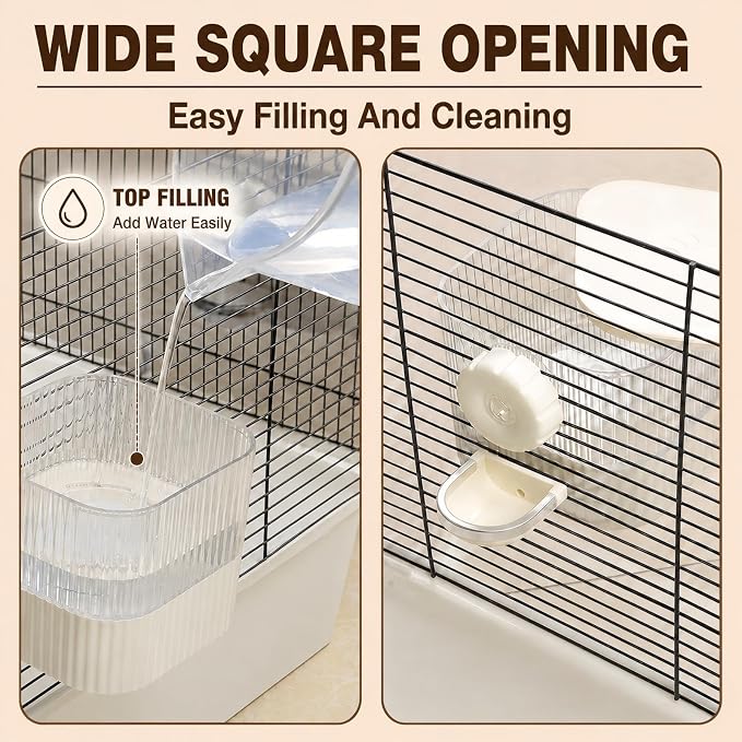 No Drip Hanging Automatic Rabbit Water Dispenser 650ml, Top Refill Pet Water Bowl Bottle BPA Free for Bunny, Guinea Pig, Ferret, Chinchilla,Squirrel,Hamster,Puppy Kitten, Other Small Animals