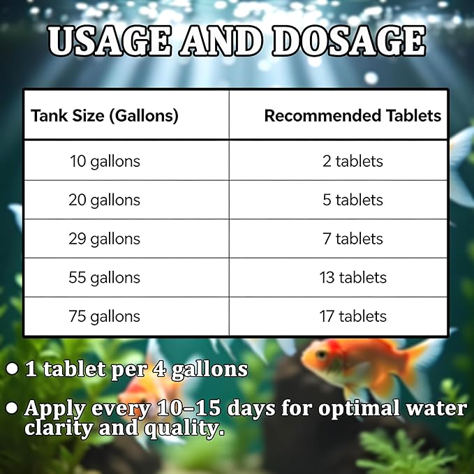 Aquarium Water Purification Tablets for Fish Tanks – Premium Water Purification Tablets to Remove All Kinds of Turbidity, Clarify Water, Promote Healthy Fish Environment (2)