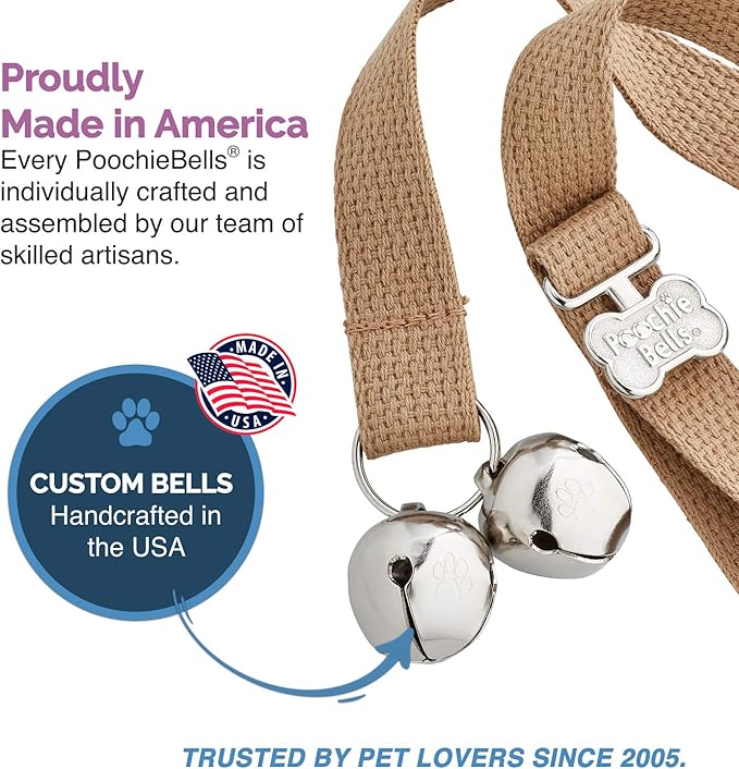 Premium Webbing PoochieBells Potty Training Dog Doorbells, Simple and Effective Puppy Housetraining Bell Tool with Easy, Step-by-Step Instructions