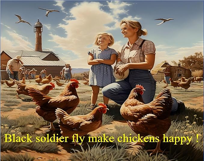 Classic Flock 11 lb Black Soldier Fly Larva - BSFL is a high Calc-Rich Chicken Feed with More Calcium Than mealworms.It is a Pure Natural Food that Provides high Protein for Chickens and Birds