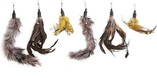 Cat Toys Feather Refill 6 Pack - Add Life to Your Cat's Favorite Toy with This Interchangeable Feather Refill Multipack (As Photographed).
