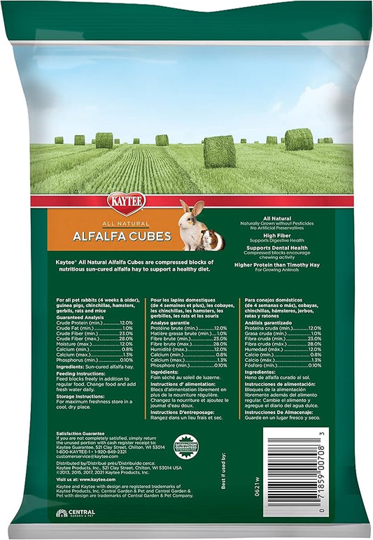 Kaytee Alfalfa Cubes for Rabbits, Guinea Pigs, and Other Small Animals, 15 oz (Pack of 2)