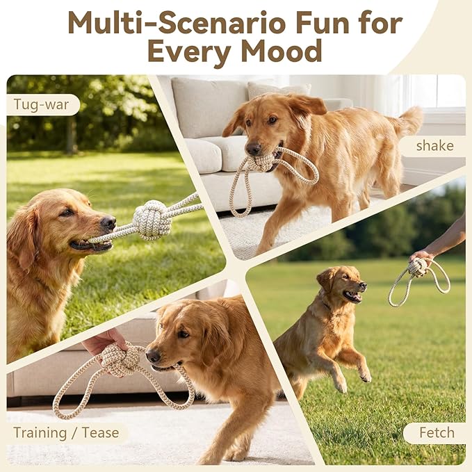 Puppy Chew Toys for Teething, Rope Toys for Dogs Training and Play, Durable Chew Rope for Small and Medium Breeds, L Size