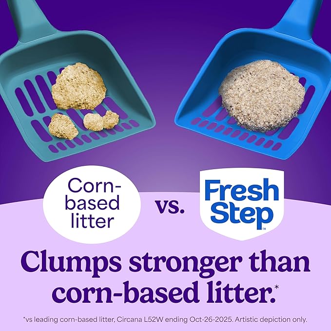 Fresh Step Advanced Simply Unscented Multi Cat Clumping Cat Litter, Low Dust, Odor Control with Activated Charcoal Tech, Compatible in Automatic Litter Boxes, 37 lbs. (2 x 18.5 lb.)