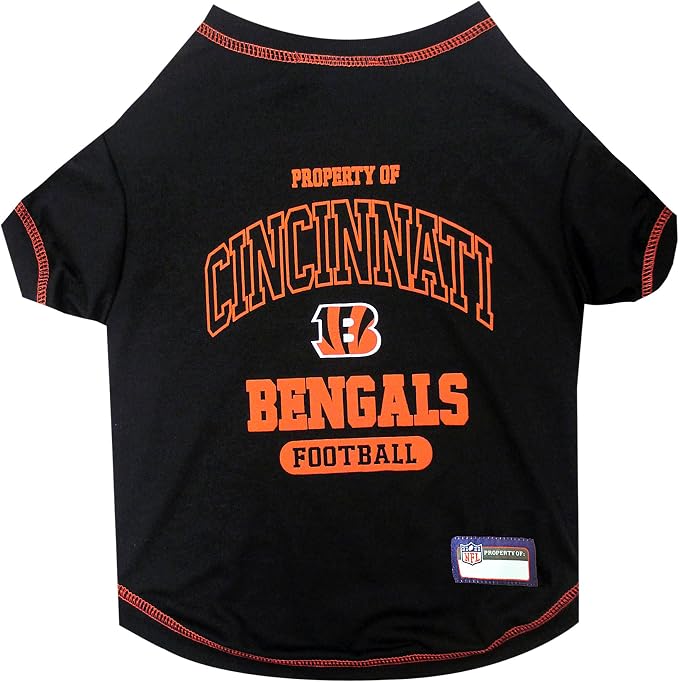 NFL Cincinnati Bengals Dog T-Shirt for Pets, Size X-Small. Officially Licensed Pet Shirt with Team Logo, Soft Stretchable Comfort Fit Apparel for Dogs & Cats