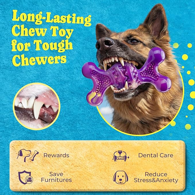 Kseroo Dog Toys for Aggressive Chewers: Larger Size, Weighing 400g, 2 Pack Tough Dog Toy for Medium & Large Dogs Weighing 30-120 lbs, Indestructible Dog Chew Toys