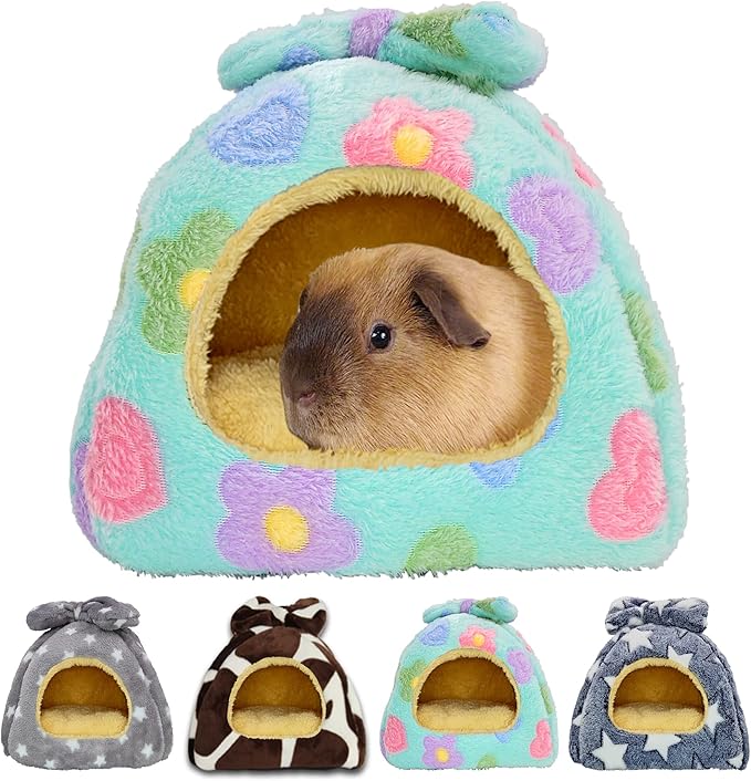 Guinea Pig Bed, Guinea Pig Warm Hideout House Accessories Cozy Bed for Small Animals Hamsters Chinchillas Dwarf Bunnies Hedgehogs. L, Green