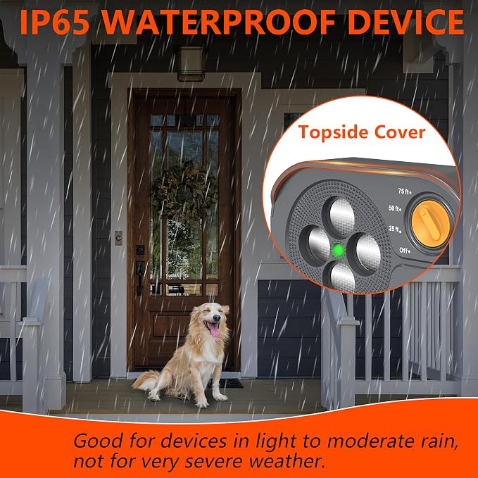 2026 New Anti Barking Device for Dogs, Bark Box Rechargeable Dog Bark Deterrent with Variable Ultra Frequency/6 Modes/IP65 Waterproof Dog Silencer Stop Neighbors‘ Dogs from Barking Up to 75ft(Grey)