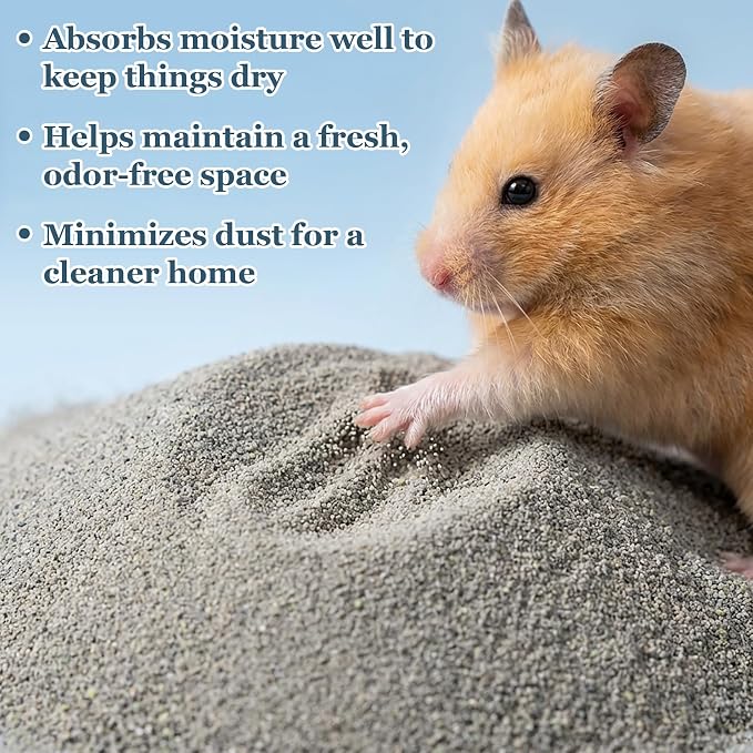 Sukh 14OZ Hamster Desert Sand - Coarse Play Bedding Sand for Hamster Gerbil Chinchilla Guinea Pig Reptile Chicken Bird, Cage Accessories Fish Tank Odor Control Digging Pee Sand, Apple Scent