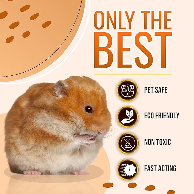 Hamster Cage Cleaner & Deodorizer Spray (32oz) – Odor Eliminator for Small Animal Cages & Habitats – Pet Safe, Non-Toxic, Fast-Acting – Made in USA