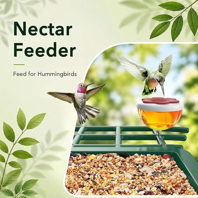 Bird Feeder with Camera Accessories, Include 1 Bird Perch, 1 Mini Hummingbird Feeder, 1 Suet Ball Feeder and 1 Water Box, Fit G02 Bird Camera Feeder