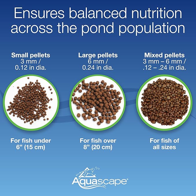 Aquascape Premium Staple Fish Food Pellets for Medium to Large Pond Fish, Large Pellet, 11 Pounds / 5 kg, 81049