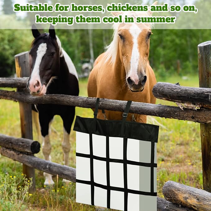 Tessco for you 1 Pcs Box Fan Holder Horse Stall Classic Fan Bag Hanging Web Holder Nylon Box Hay Bag Horse Accessories (Black)