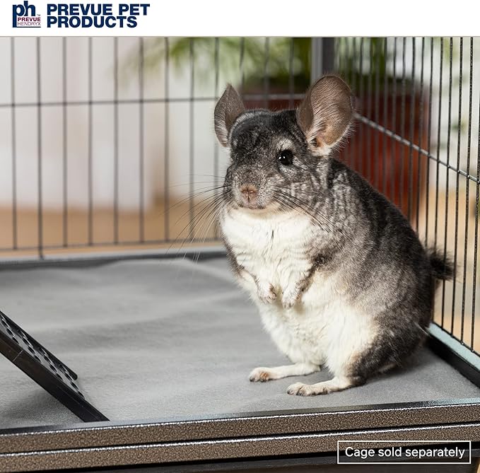 Prevue Pet Products Ferret Cage Plush Fitted Grille Cover Set - Washable Polyester Cage Cover, Prevue Ferret Enclosure Accessories, Plush & Soft Animal Cage Liner - Gray