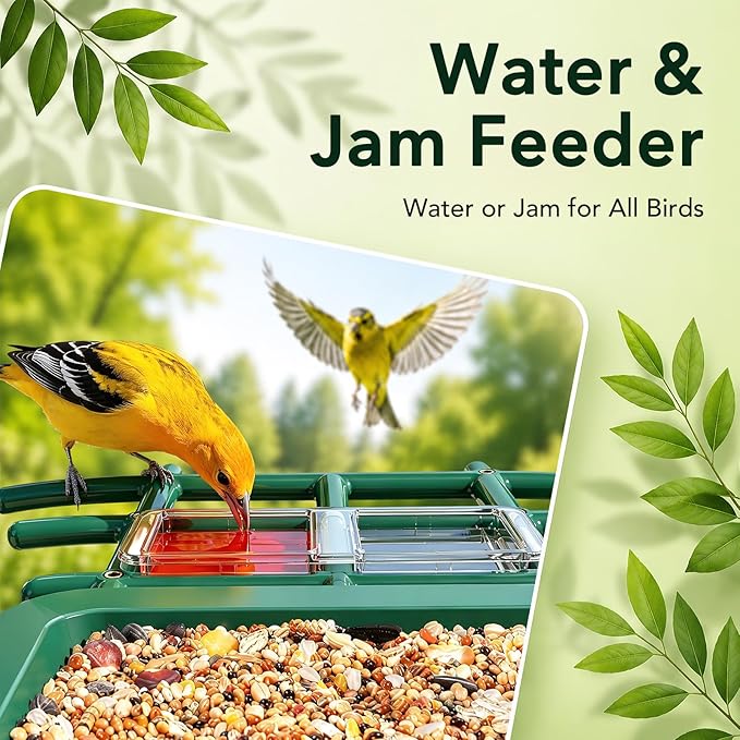 Bird Feeder with Camera Accessories, Include 1 Bird Perch, 1 Mini Hummingbird Feeder, 1 Suet Ball Feeder and 1 Water Box, Fit G02 Bird Camera Feeder