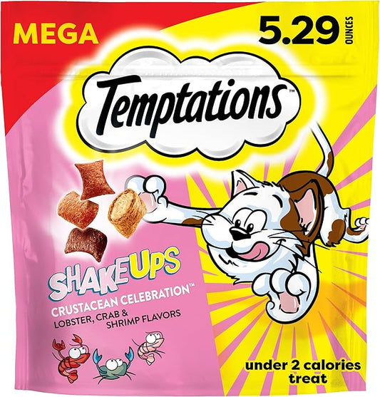 Temptations Cat Treat ShakeUps, Crunchy and Soft Cat Treats, Crustacean Celebration, 5.29 oz. Pouch