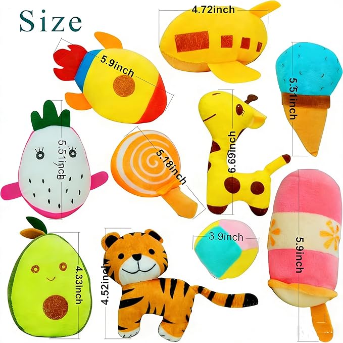 30 Pcs Dog Squeaky Toys, Cute Plush Small Dog Toys with Squeakers, Interactive Puppy Chew Toys for Small Medium Dogs to Keep Them Busy