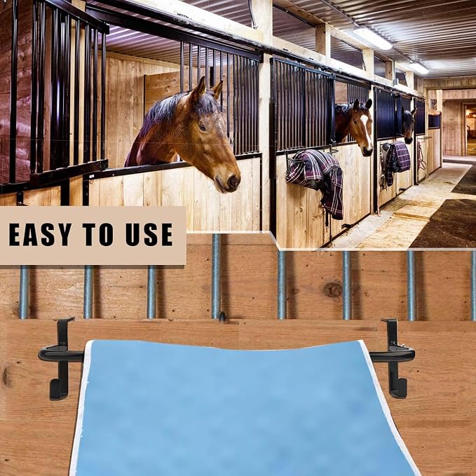2Pcs Blanket Rack with Tack Rack,Portable Blanket Bar for Hanging Horse Blankets Pads Saddle Blankets,36 Inch